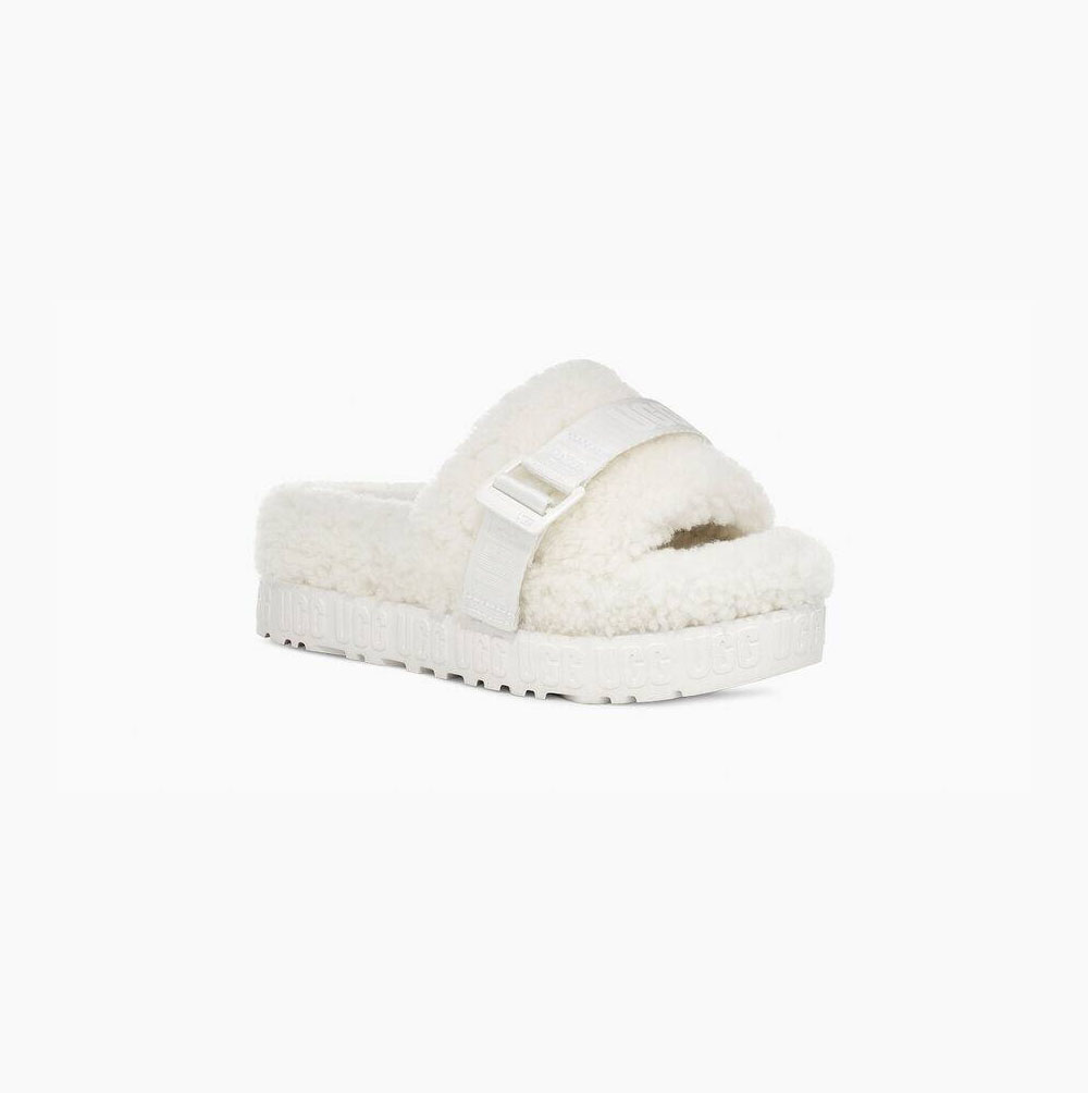 UGG Fluffita White Slippers for Women (TZNG70645)